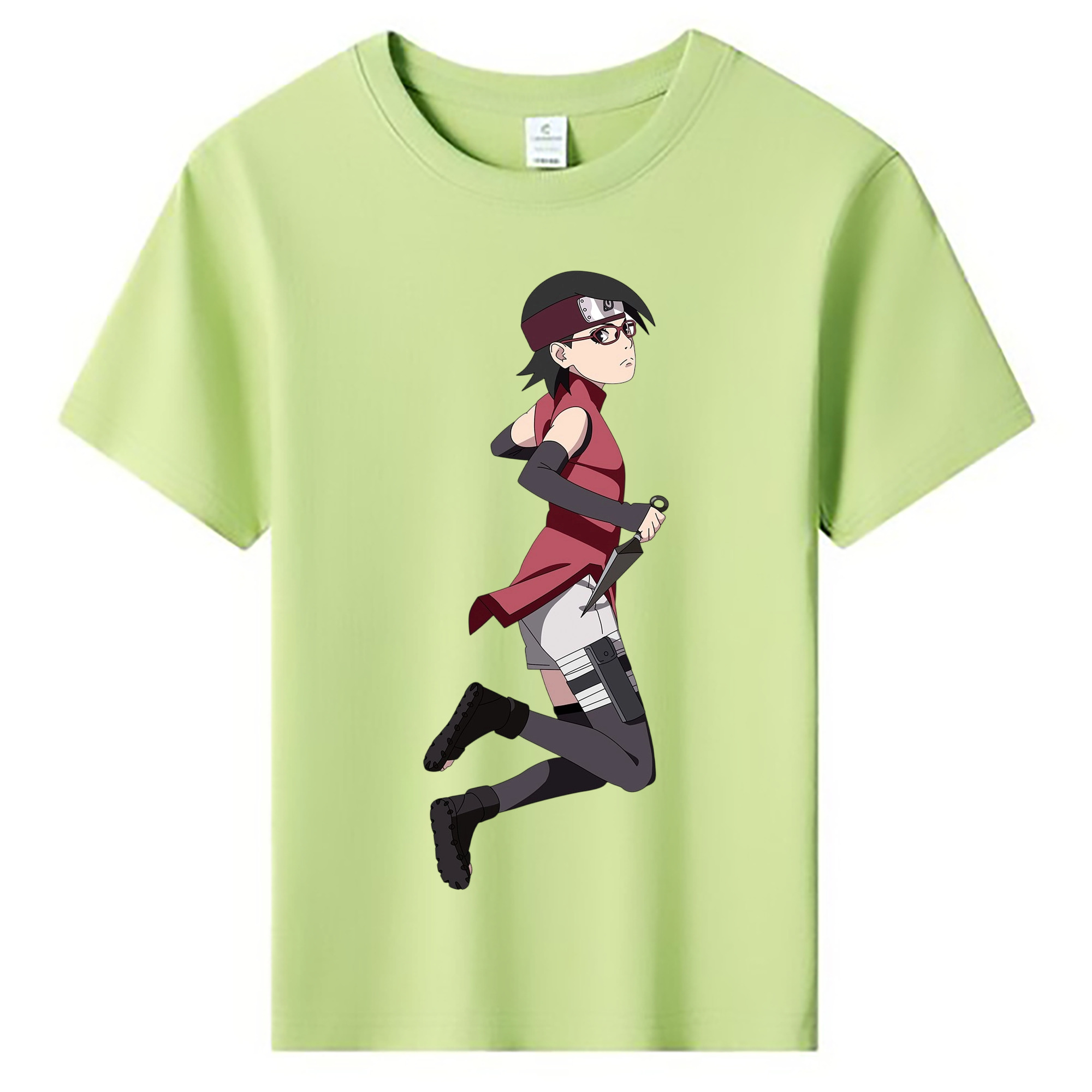 （画像用） NARUTO -ナルト- うちは サラダ Uchiha Sarada 綿100％キッズTシャツ（フロントプリント）